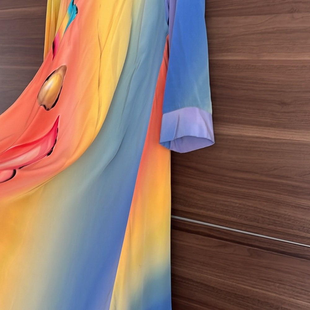 FABULOUS vintage Yolanda Lorente hand painted silk dress size 3 (L) very unique! - Picture 9 of 9